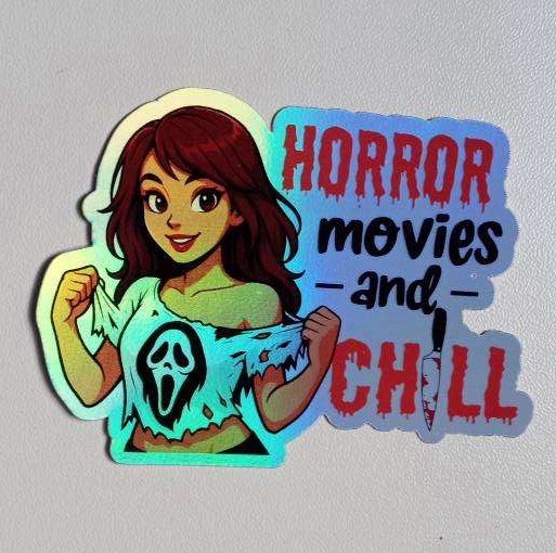Ghostface Girl-Horror Movies 3inch Waterproof Holographic Vinyl Sticker
