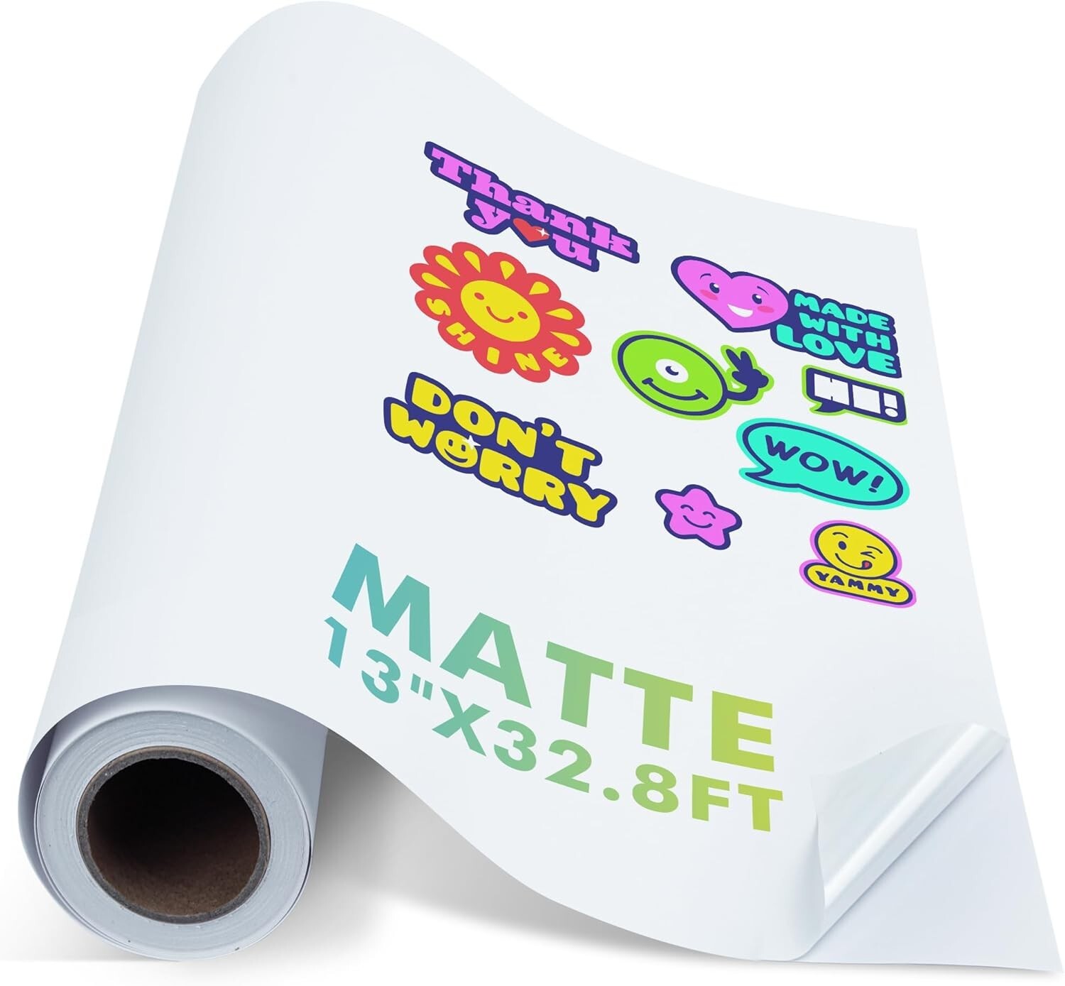 Koala Printable Vinyl Sticker Paper Roll for Inkjet Printer 13"X32.8 FT Matte