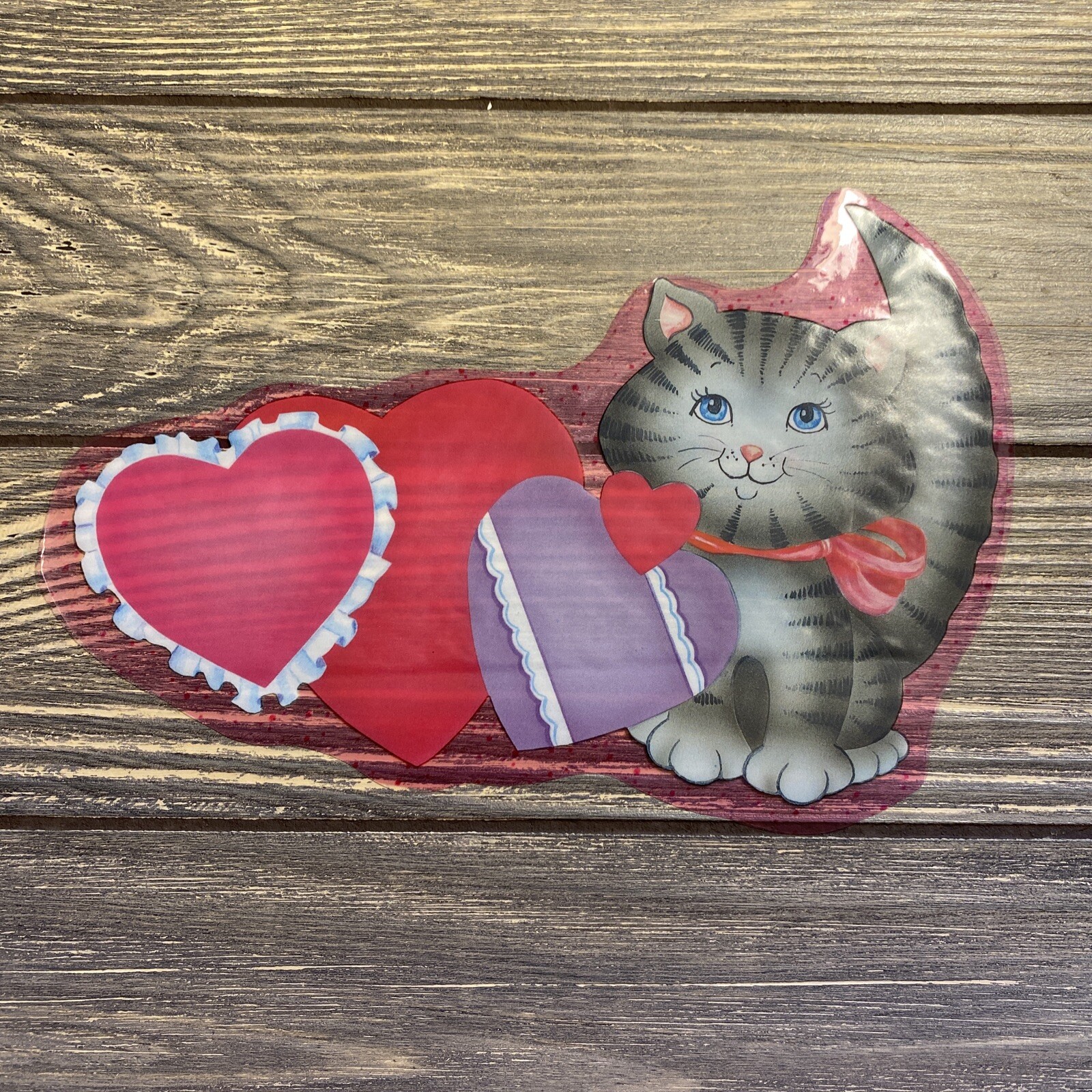Vinyl Decal Static Cling Window Decoration Lot of 7 Valentines Day Kittens Heart