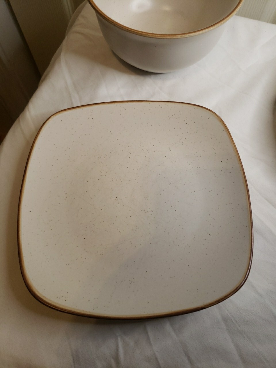 Off White, No Decal, Tan Edge&TrimPattern: Collector Square by Home…