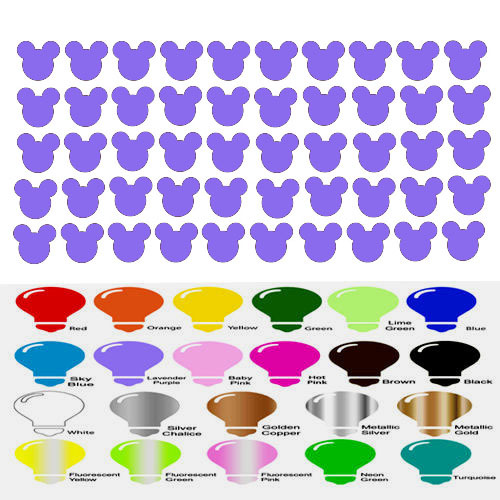 50 Mickey Mouse stickers Nursery Decal for DIY kids play room wall decor bedroom