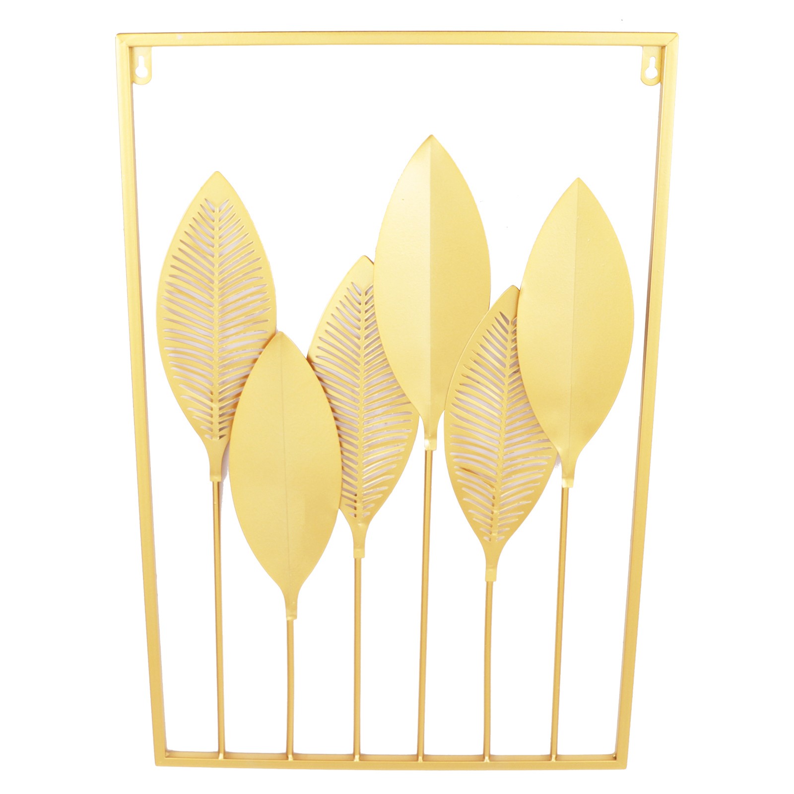 Metal Wall Art for Living Room, Large Leaf Frame Accent Leaves Wall Decor Home