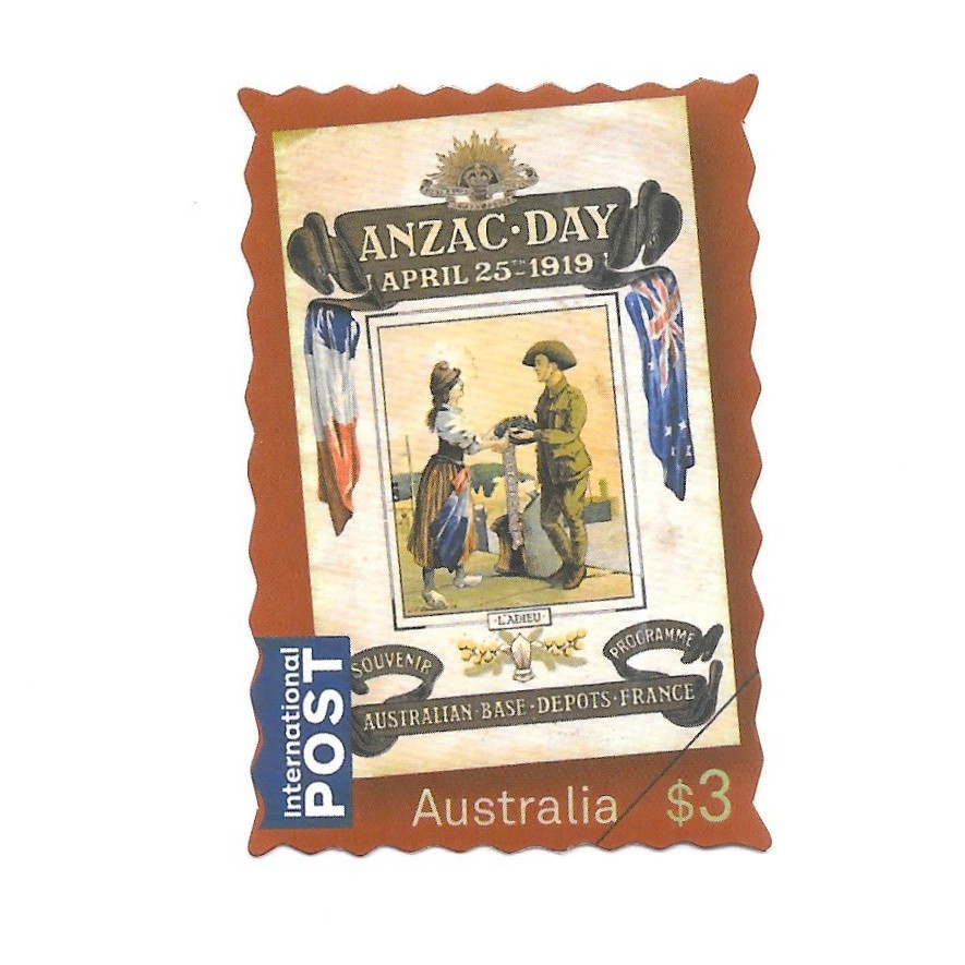 Australia ANZAC Day Stamp Soldier France Die Cut Vinyl Sticker Decal Scrapbook