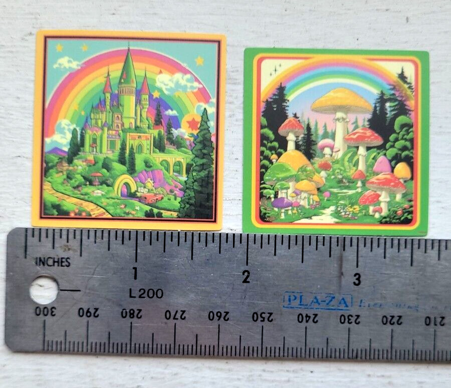 Haunted Active Spirit Creepy Castle And Mushrooms Sticker Lot Of 2 Pcs