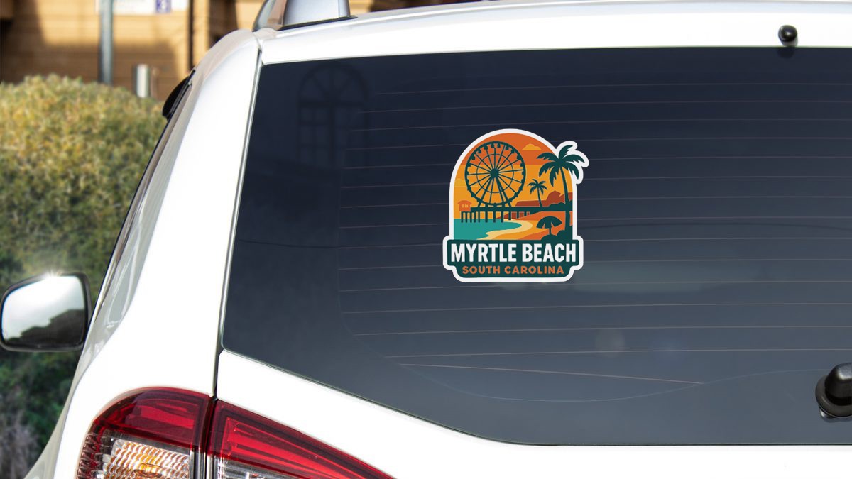 Myrtle Beach Sticker Decal Vinyl Die-Cut City Skyline Landmark Design