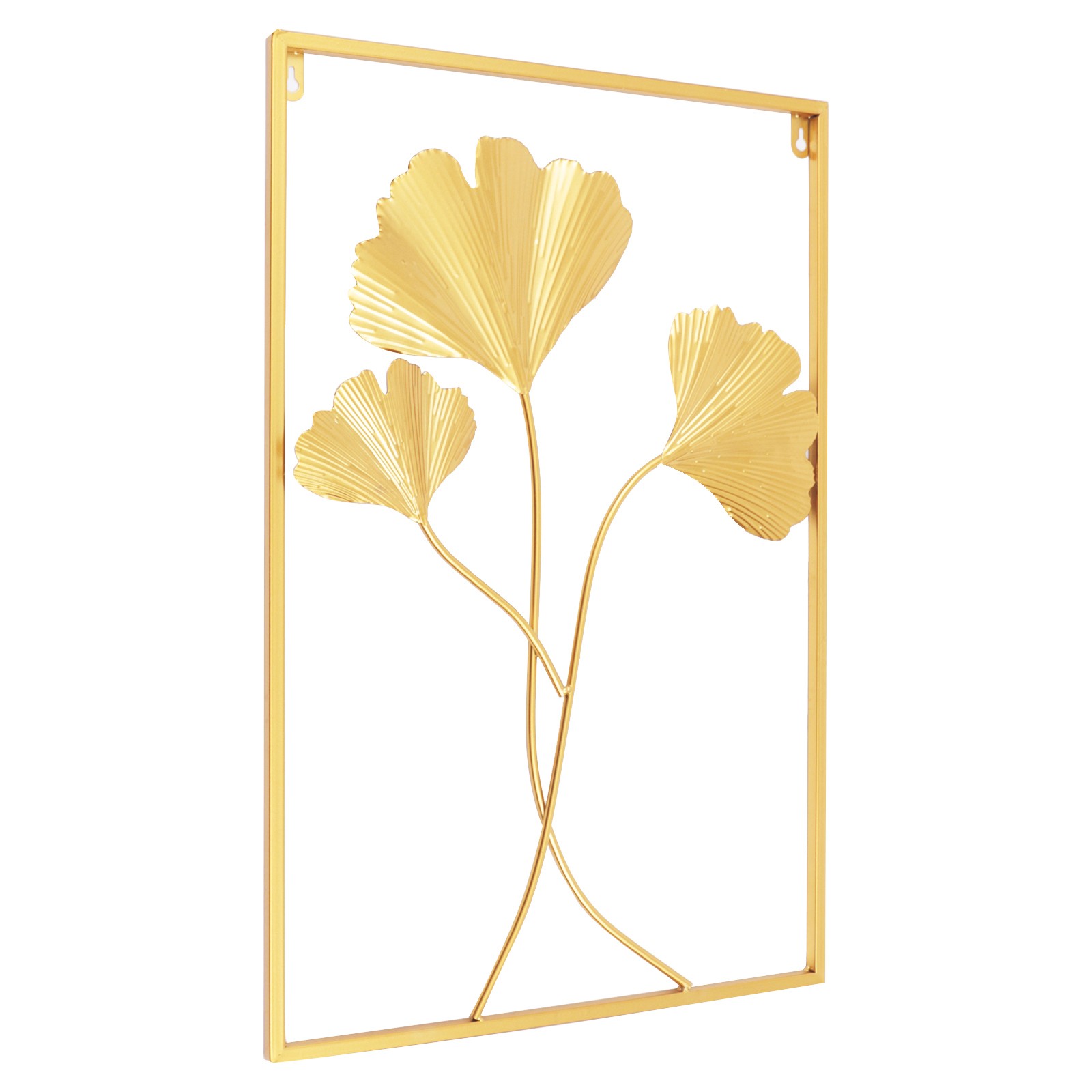Metal Wall Art for Living Room, Large Leaf Frame Accent Leaves Wall Decor Home
