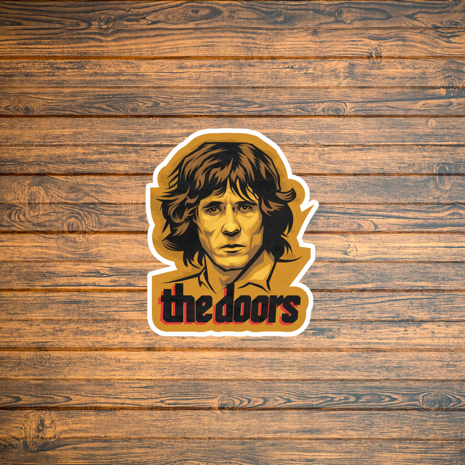 The Doors Jim Morrison Vintage Style Band Sticker Portrait #2534
