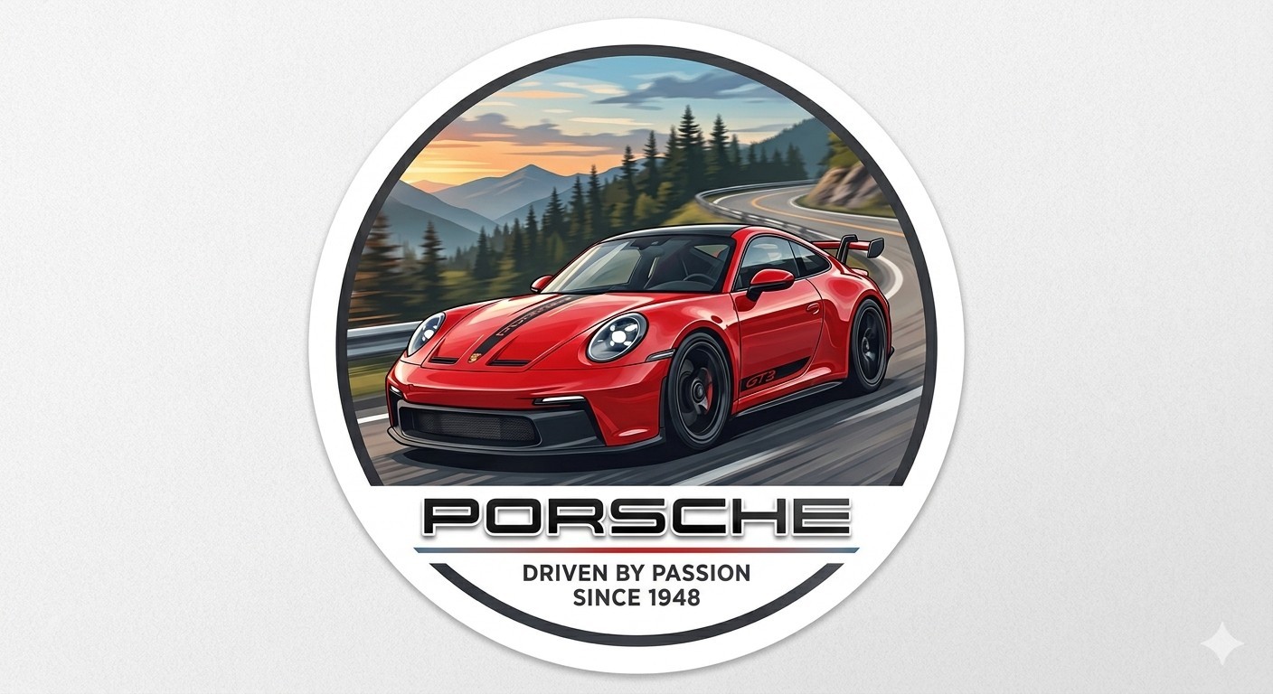 Porsche Sticker Decal Phone Laptop