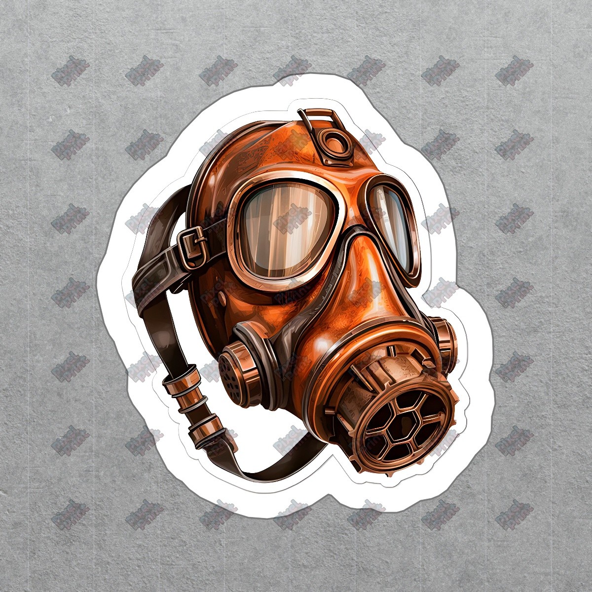 Vintage Copper Gas Mask Vinyl Sticker Retro Steampunk Decal for #539781