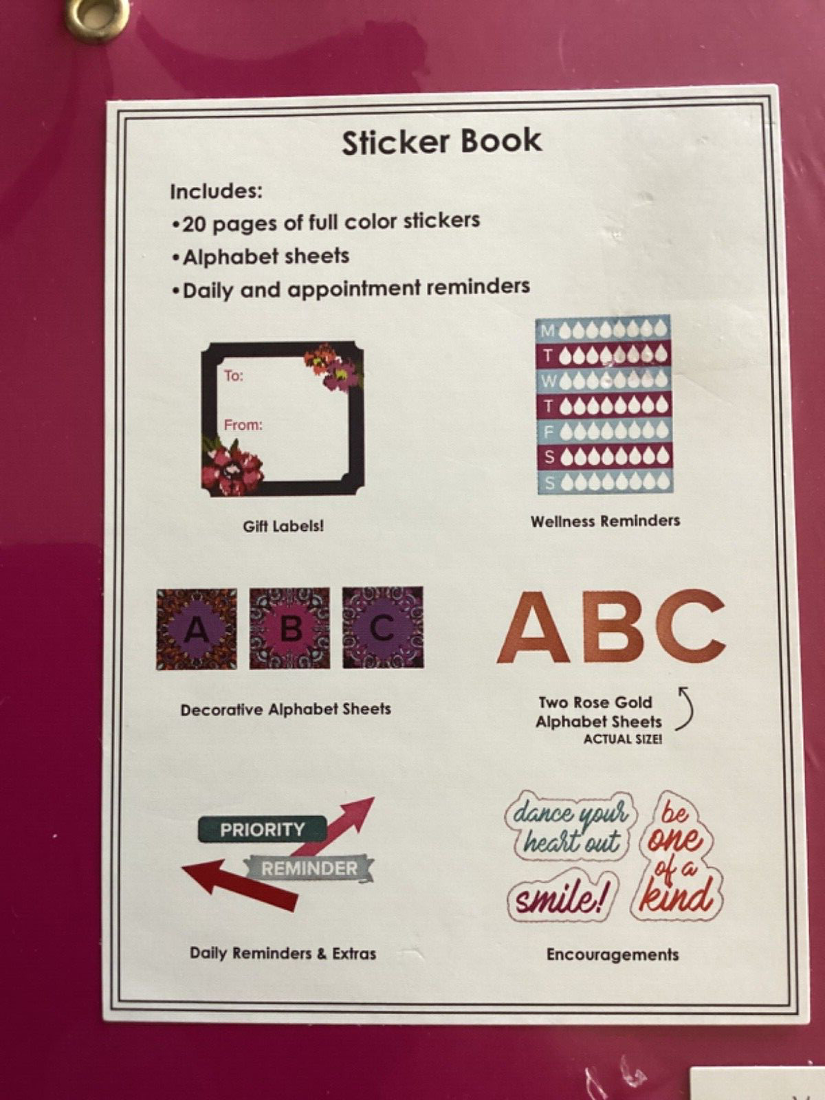 Vera Bradley STICK TO THE PLAN Planner Sticker Book 3 SETS Violet Cactus Flower