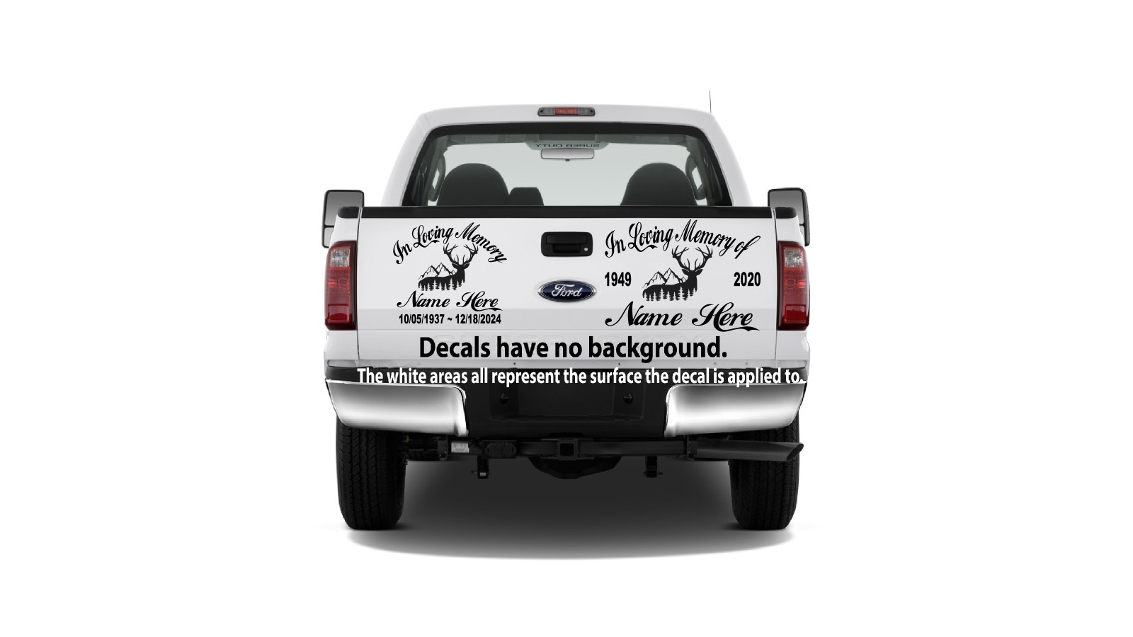 In Loving Memory of Decal – Deer Buck Camper Compass Outdoors Memorial Sticker
