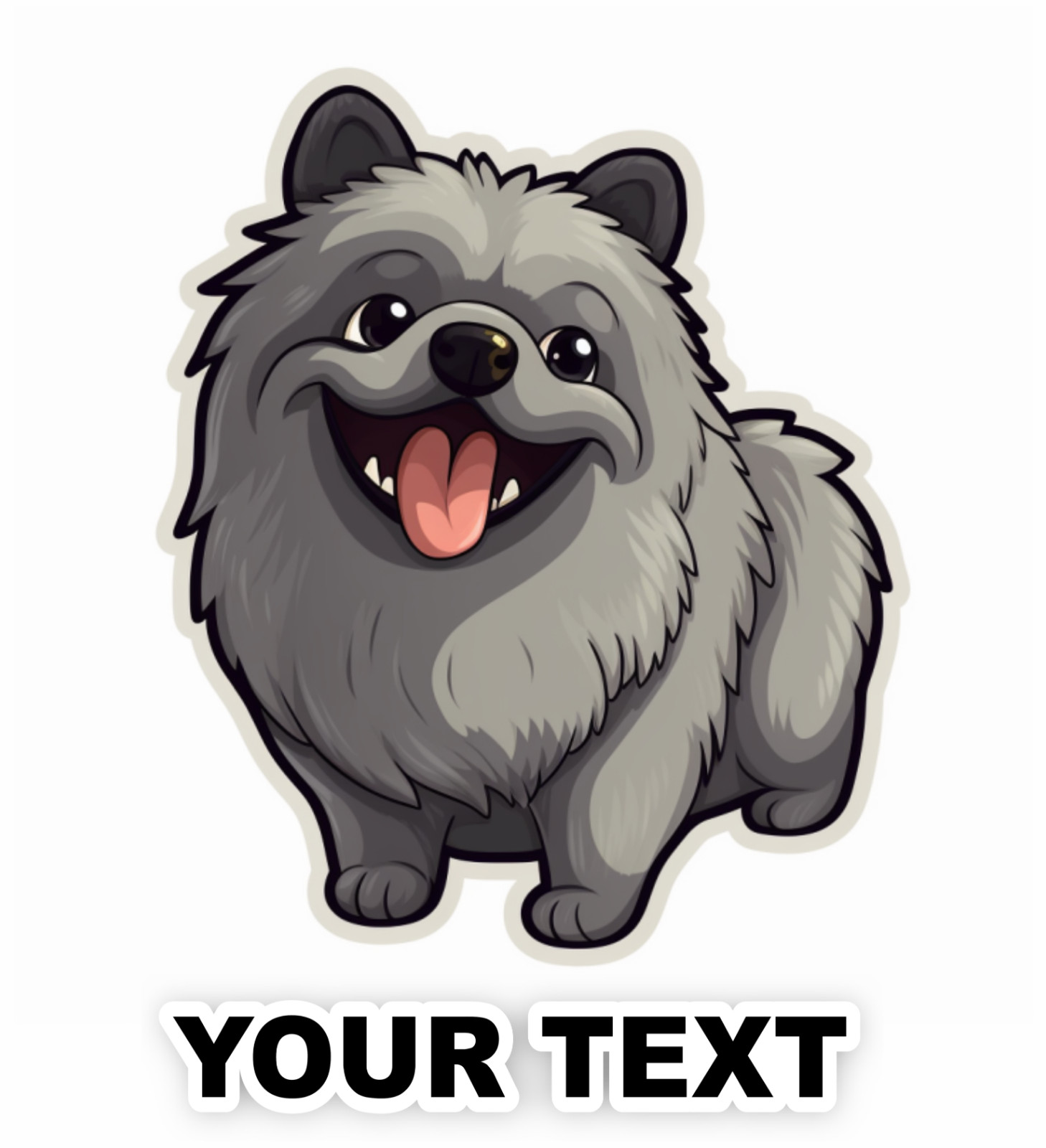 Set of 2 Keeshond Dog Decal Stickers with Free Custom Text