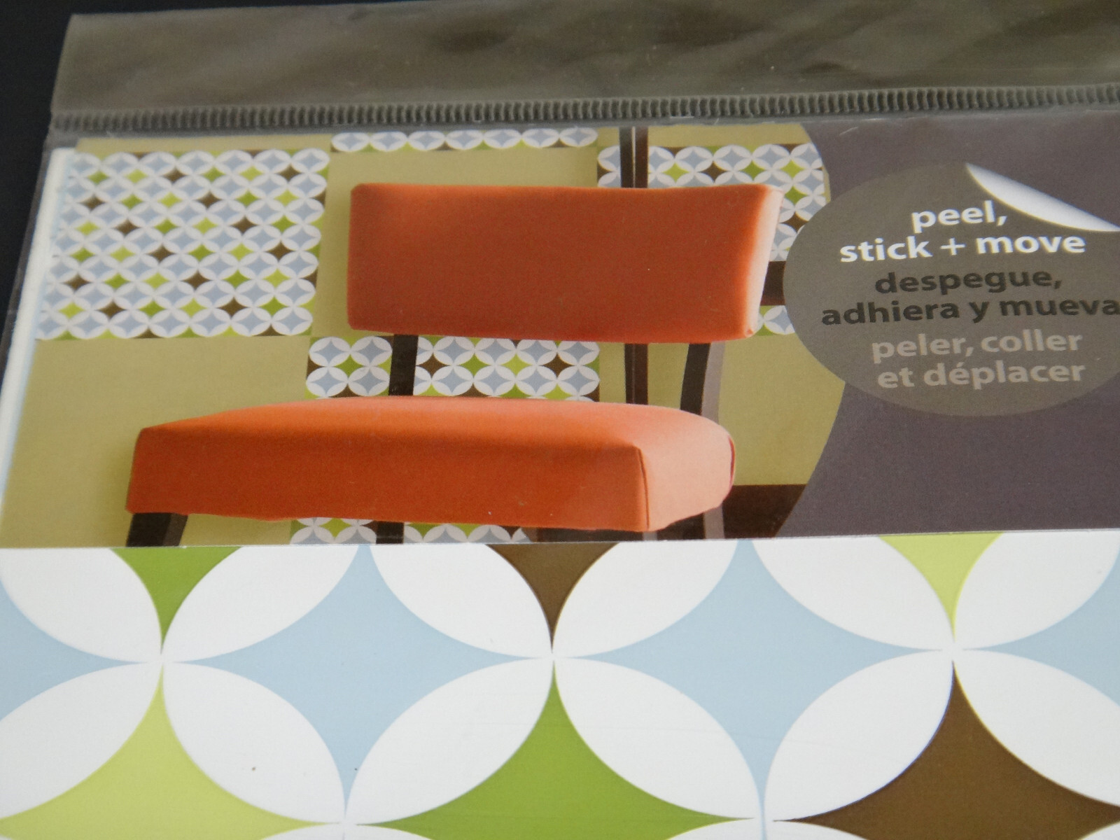 Wall Pops! 13" four sheets patterns self-stick removeable decals, "Blox geo"