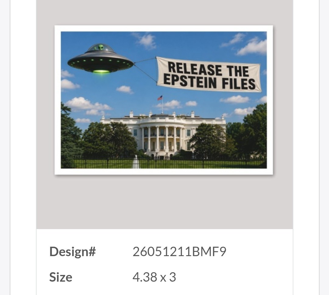 Trump EPSTEIN FILES STICKER UFO 🛸 WHITEHOUSE 🇺🇸