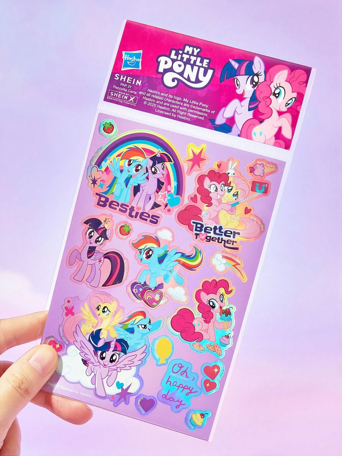 My Little Pony Kawaii Y2K Party Cute Decorations Adhesive Stickers – 2 Sheets