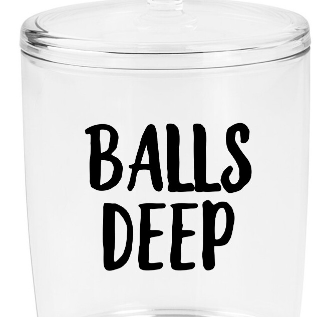 Balls Deep Vinyl Decal – Cotton Balls Container Sticker – Die Cut