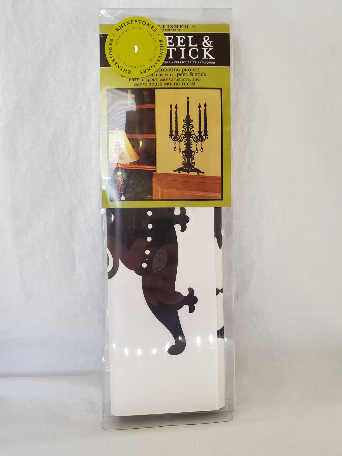 'Once Apon A Candelabra' Wall Peel & Stick 23.62" X 12.6"Decorative Rhinestones
