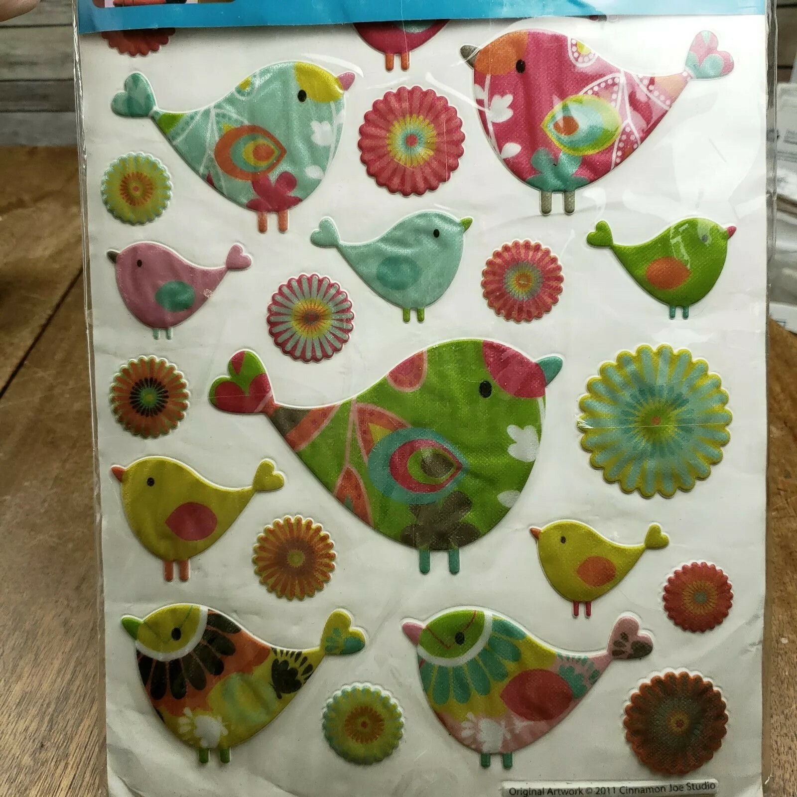 ADD-HERES Glitterpuff Chipper Birds 3D Puffy Stickers Wall Decor Lot 26 Studio
