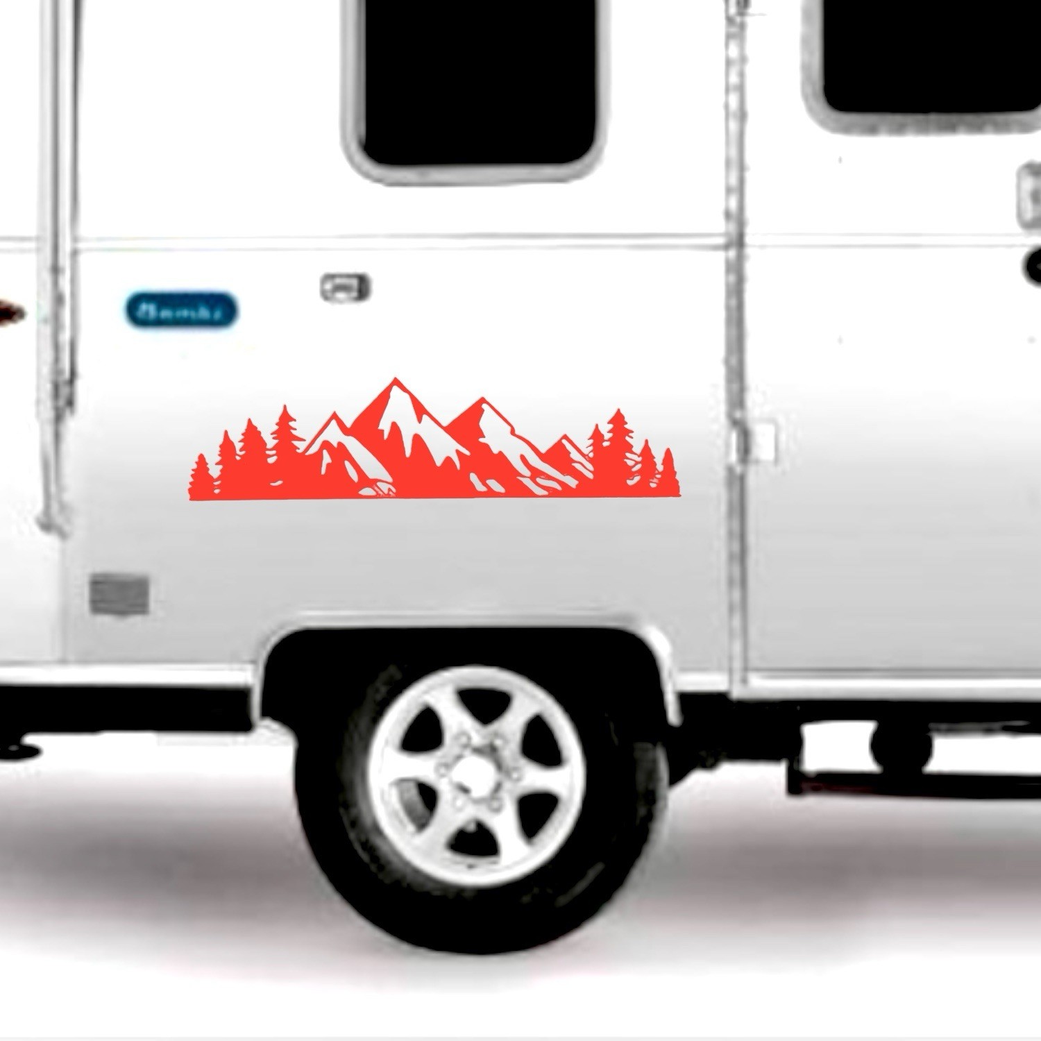 MOUNTAIN RANGE TREE LANDSCAPE SCENE Vinyl Decal for Car Jeep Truck