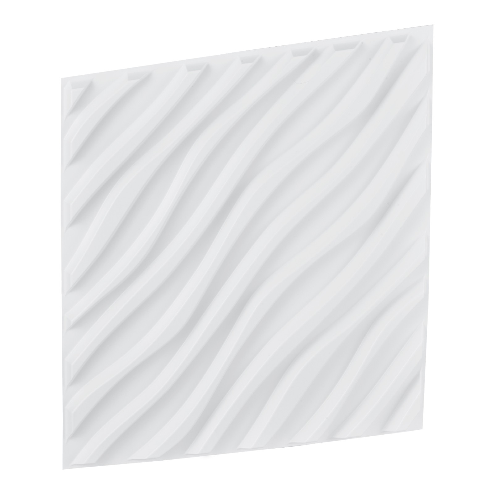 Uimoso 12-Pack 3D PVC Wall Panels, 19.7 x 19.7 in, Wave Design, White, 32 Sq.Ft