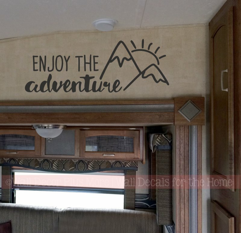 Camper Vinyl Art Stickers Enjoy The Adventure Sunrise Motorhome Decal Stickers