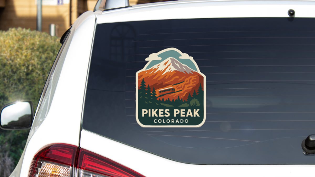 Pikes Peak Colorado Sticker Decal Vinyl Die-Cut Symbolic Landmark Design