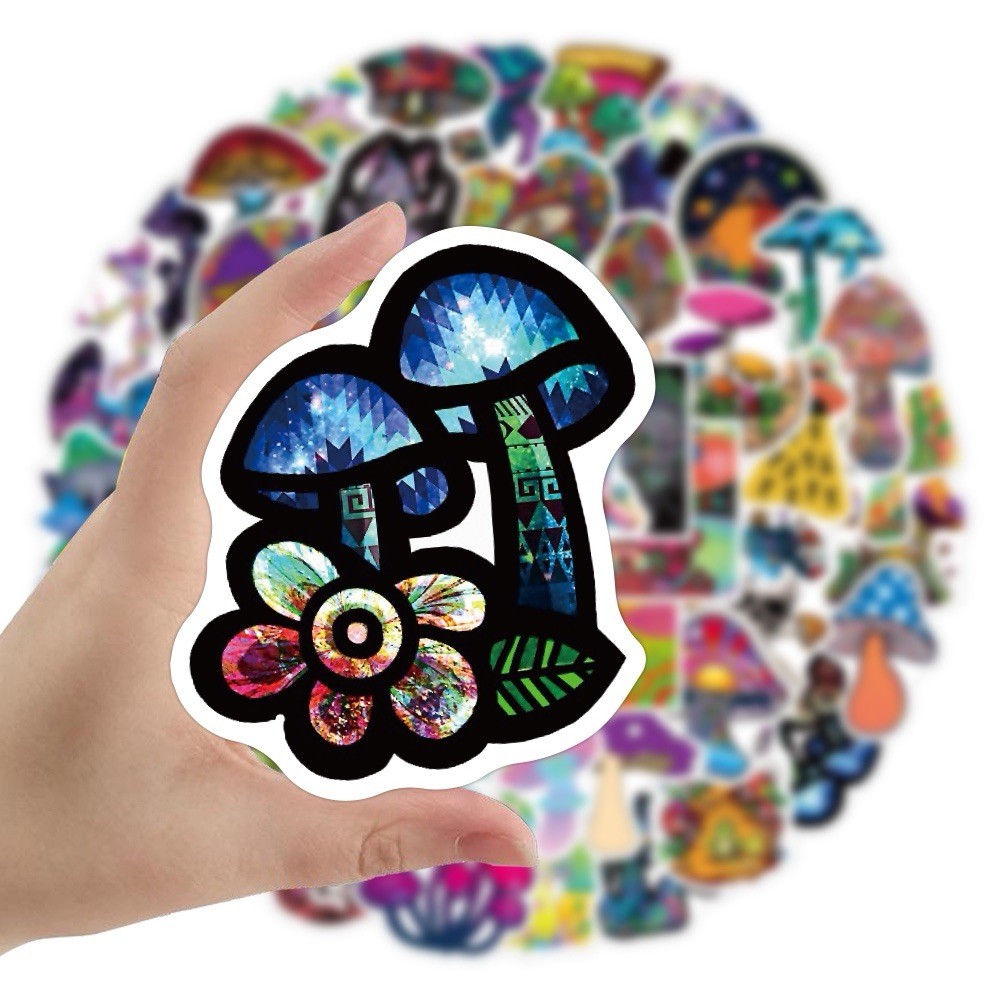 20 Random Psychedelic Mushroom Stickers Trippy Art Laptop Decals Free Shipping!
