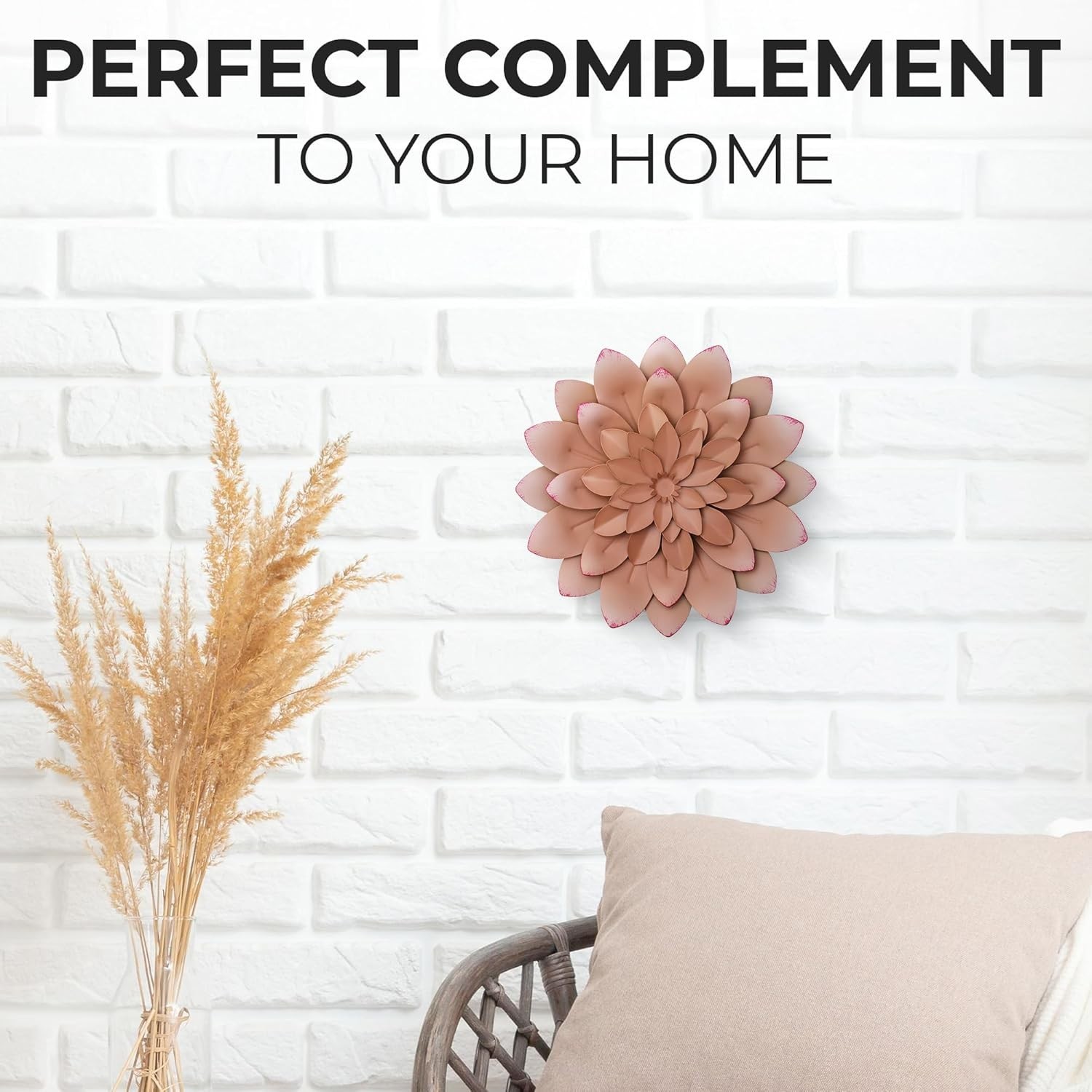 Hand-Painted Succulent Metal Flower Wall Decor – 3D Art for Indoor & Outdoor