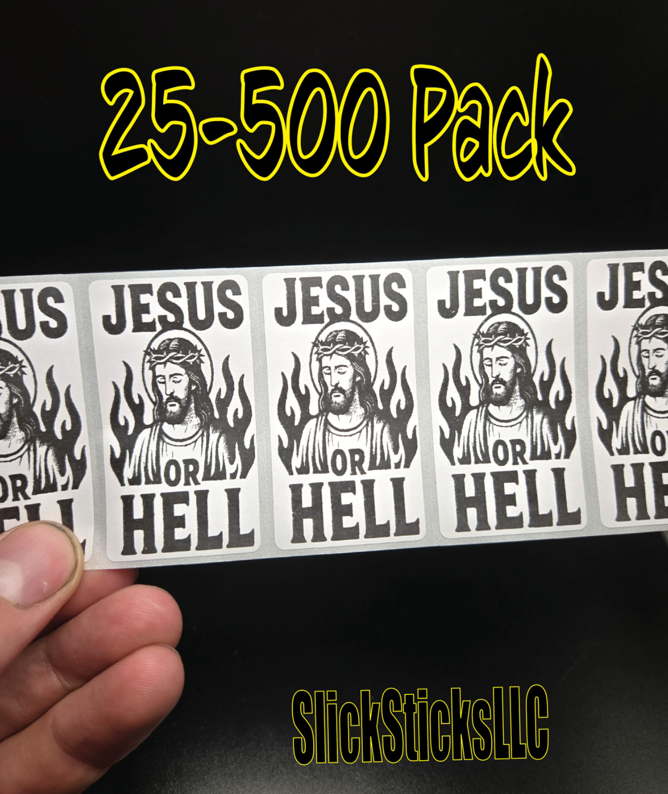 "JESUS OR HELL" Stickers 25-500Pack bulk decal labels sticker god religious lord