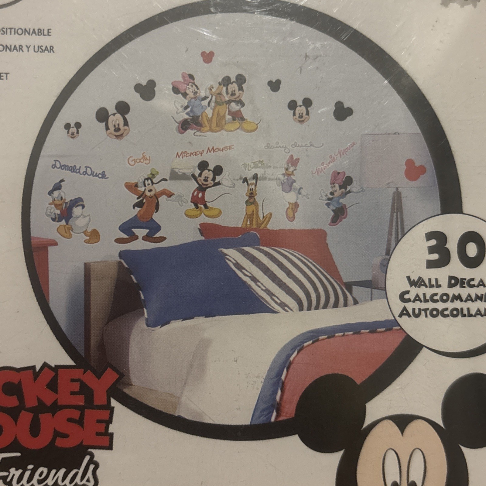 New 2012 Disney Mickey Mouse and Friends Peel and Stick 30 Wall Decals