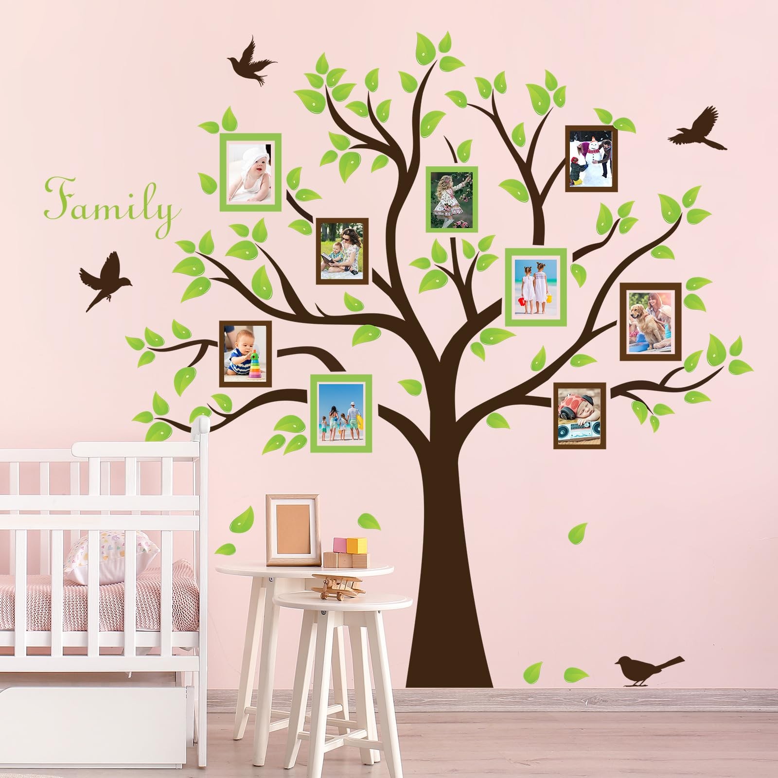 Large Family Tree Wall Decor – Picture Frame Collage Wall Stickers Decor Fami…
