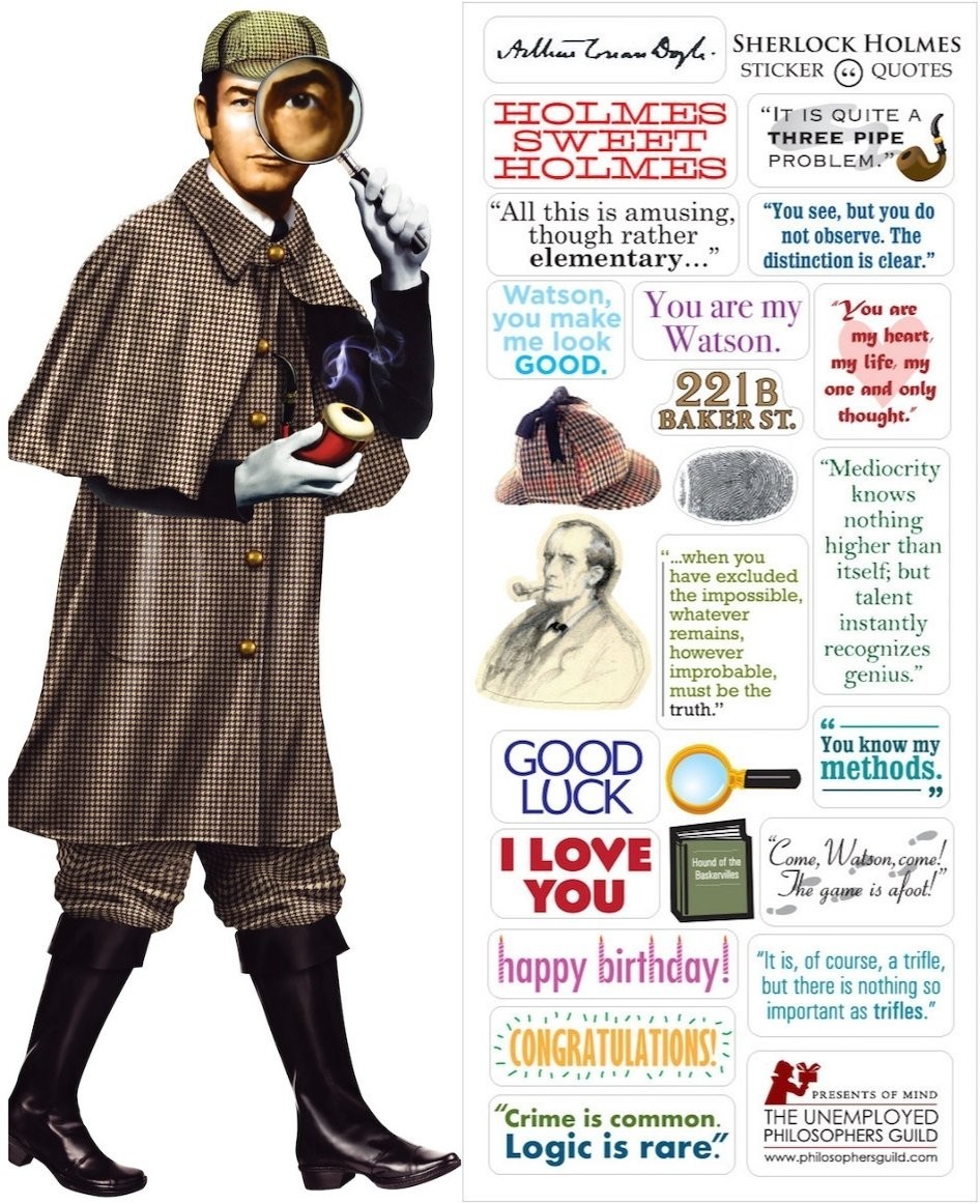 Greeting Card Stickers UPG Quotable Notables NEW Sherlock Holmes