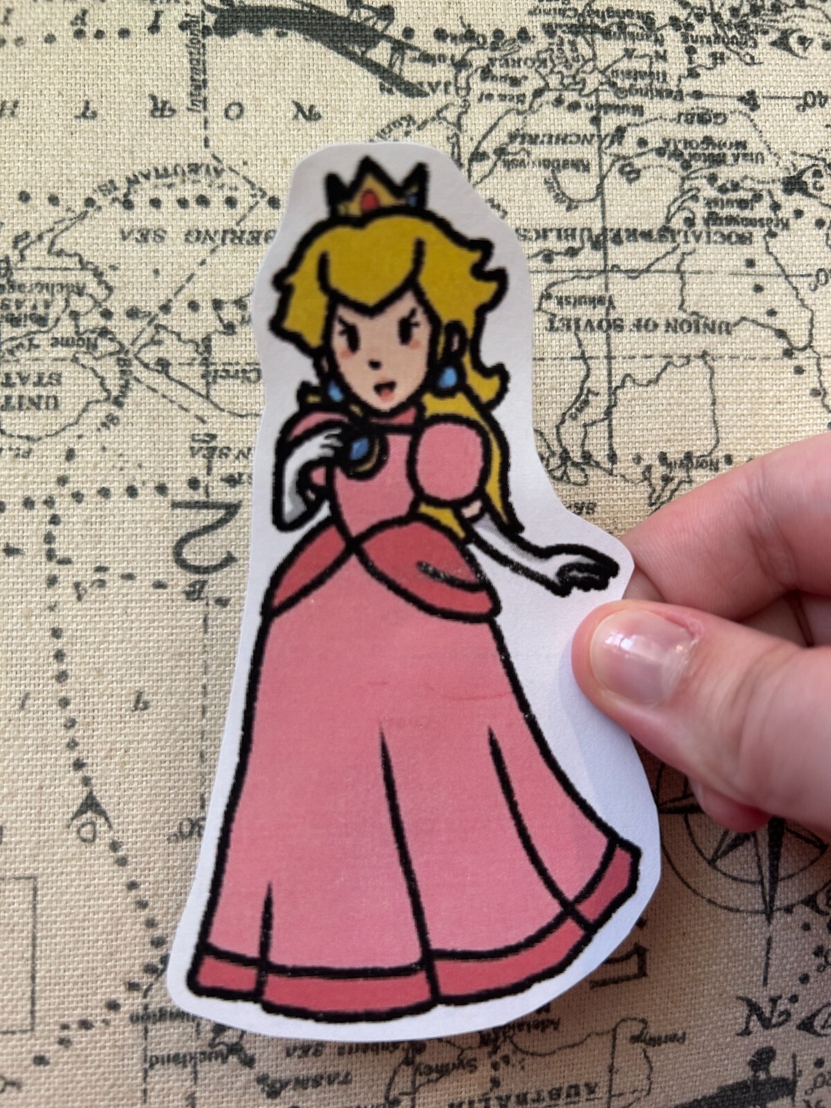 Super Mario Fan Art – Princess Peach Matte Sticker Free Shipping Nintendo!