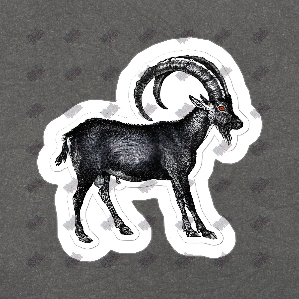 Vintage Black Goat Vinyl Sticker Unique Animal Decal for Laptops, #655127