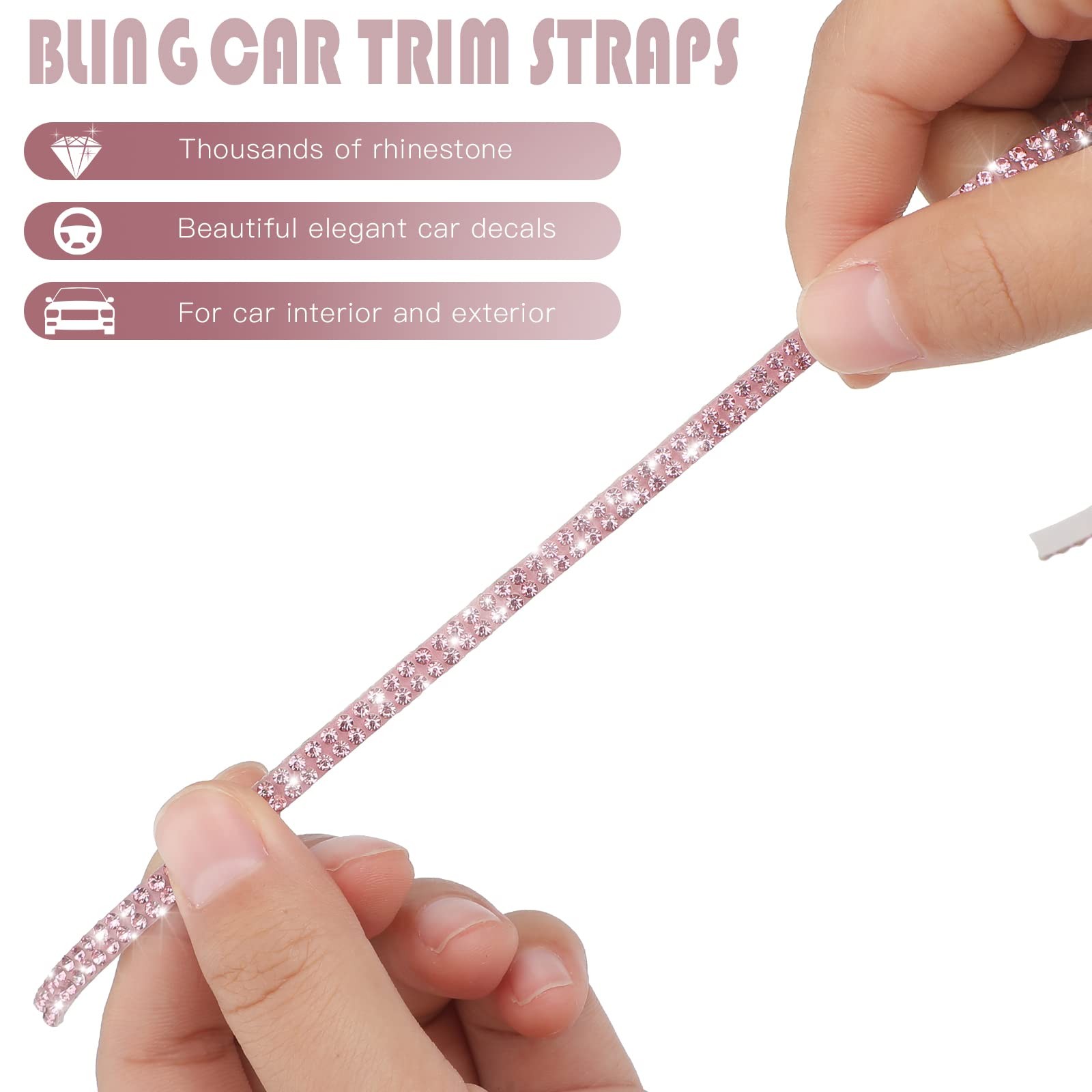 32.8Ft Self-Adhesive Rhinestone Car Trim for Interior and Exterior Decoration