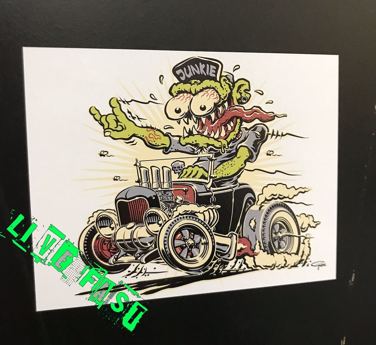 HOT ROD JUNKIE STICKER DECAL vintage retro rat fink weirdo style car art