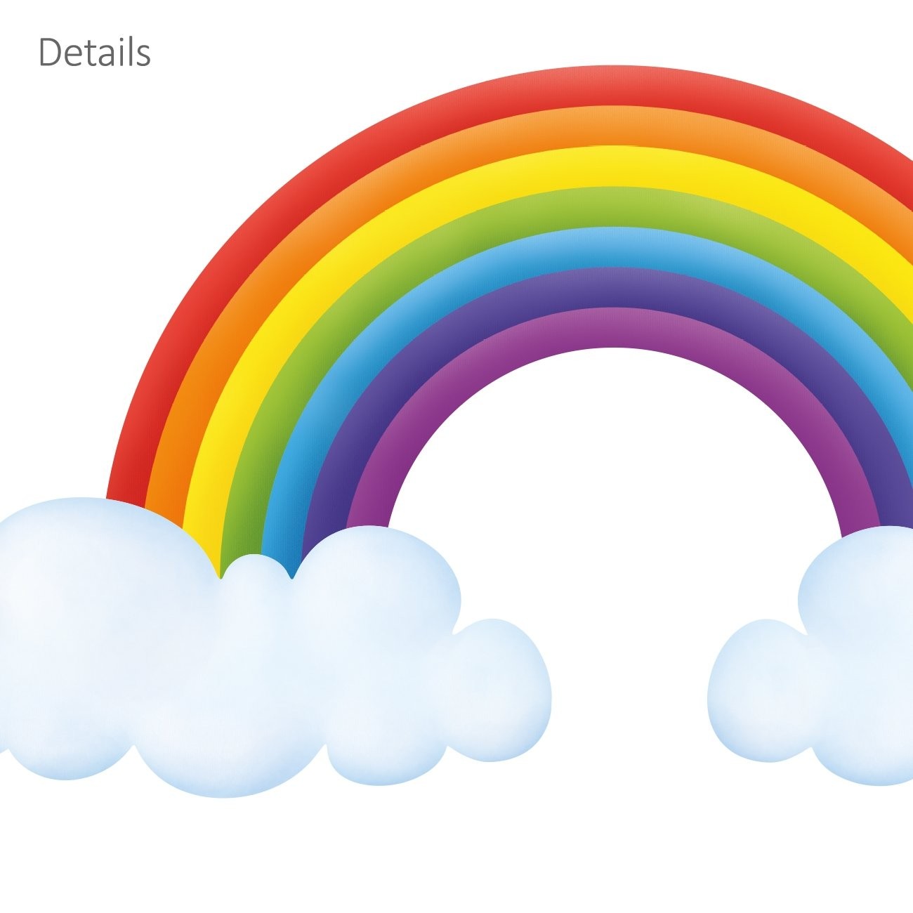 SG2-1713 Rainbow and Clouds Wall Stickers Wall Decals Peel and Stick Removabl…