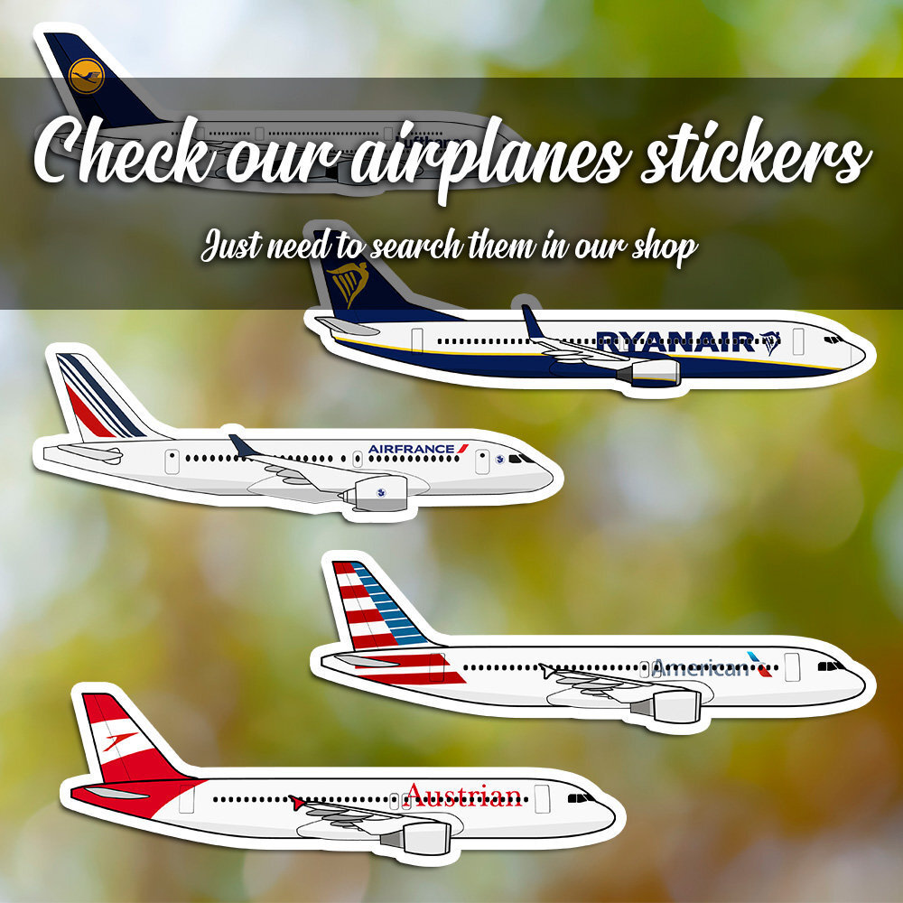Boeing 747 Sticker, Atlas Air Airplane Sticker Waterproof for Suitcase, Car,