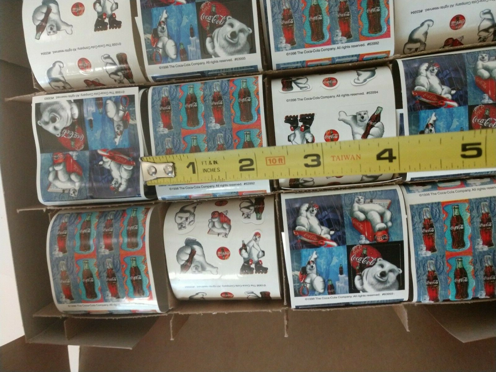 Vintage Coca Cola 400 Sticker Collection Box Set Polar Bear Retro Coke TV Ad 90s