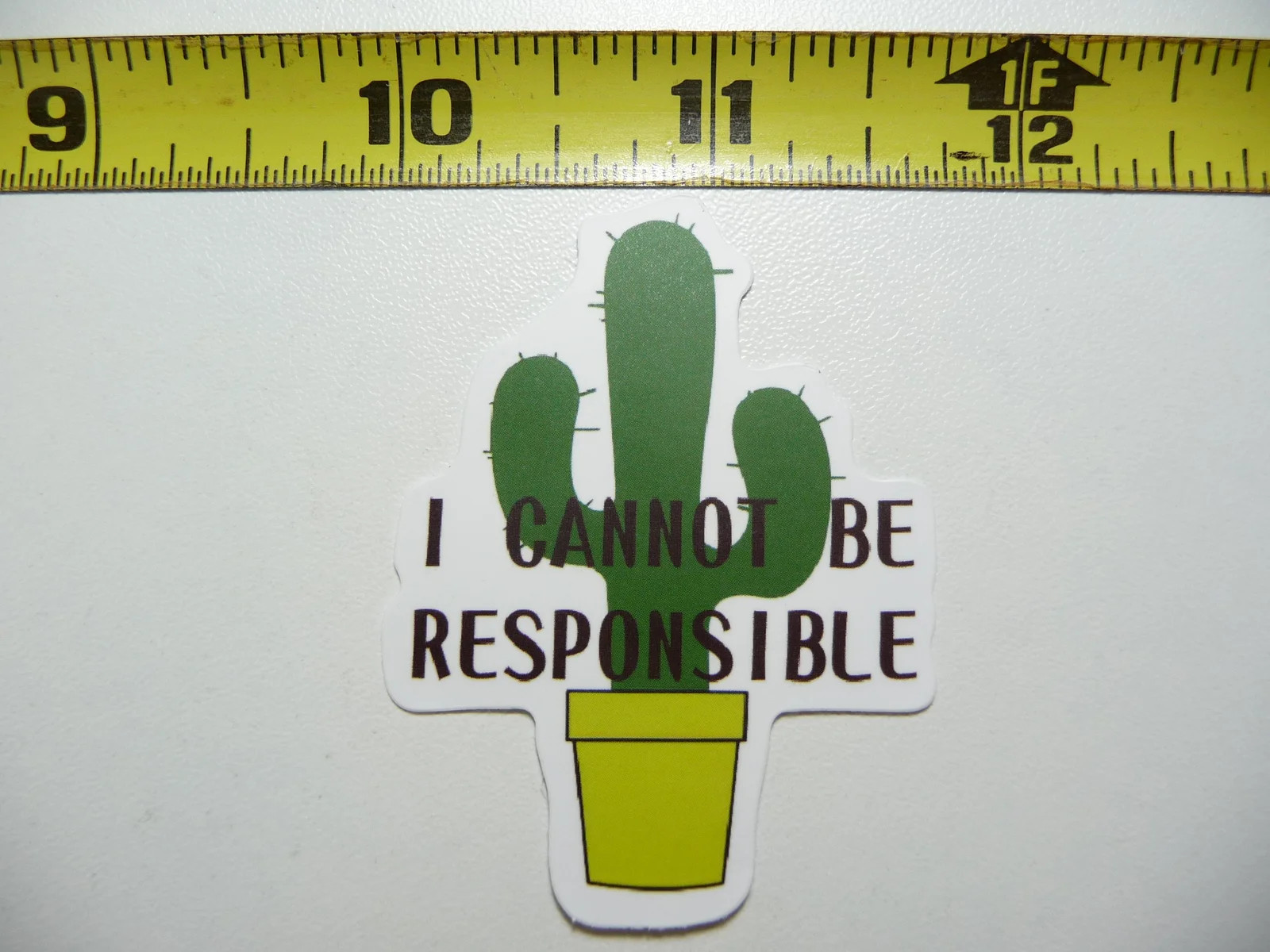 CACTUS I CANNOT BE RESPONSIBLE SMALL STICKER DECAL SARCASM SARCASTIC FUNNY