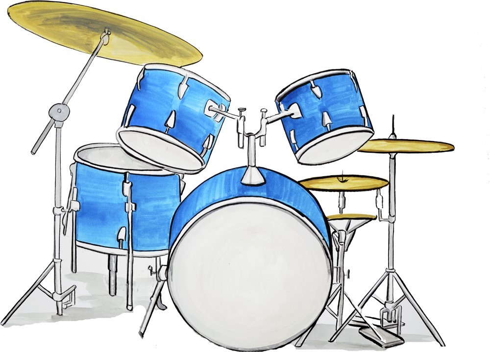 Musical Instruments 5pc Drum Set Decal Sticker – Car Home Truck Cooler Boat RV
