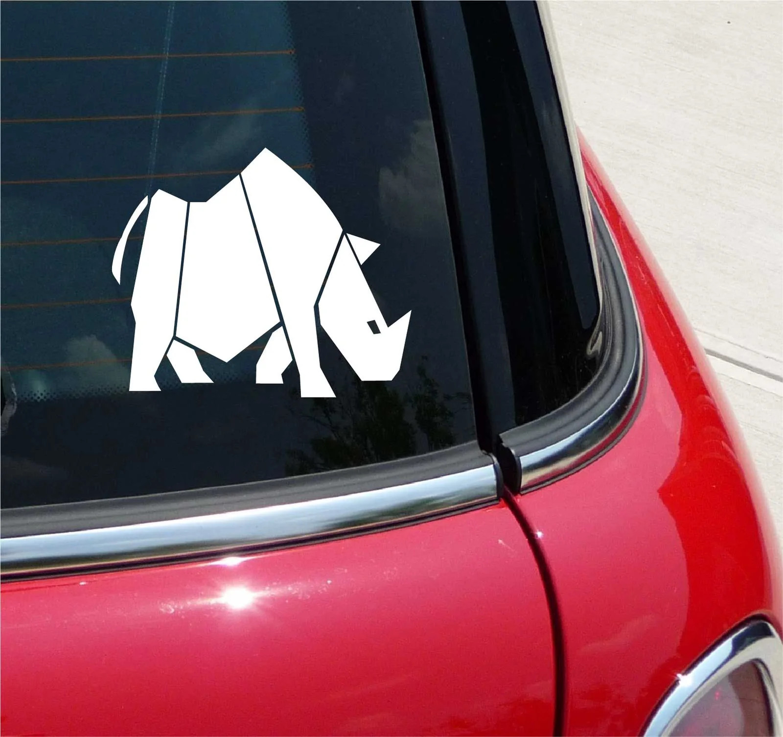 RUGGED RHINO RHINOCEROS HORN GRAPHIC DECAL STICKER ART CAR WALL DECOR