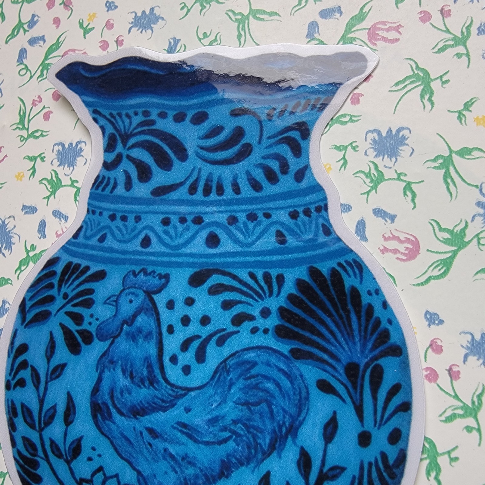 Gallo Talavera Vase Sticker of Original Painting Glossy Vinyl Indoor + Outdoor