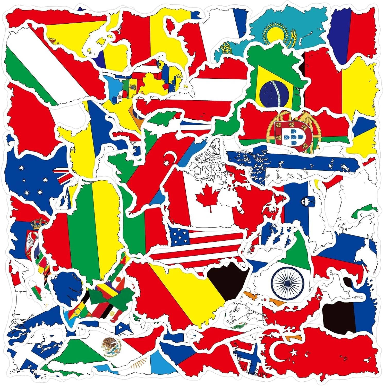 100 Pcs World Flag Stickers for Water Bottle, Waterproof Country Flag Sticker…