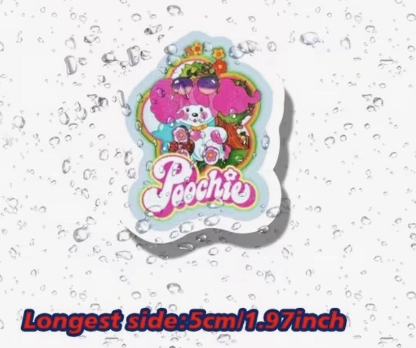 POOCHIE DOG VINTAGE RETRO 80s 2” VINYL DECAL DIECUT VTG LOOK STICKER 1PC