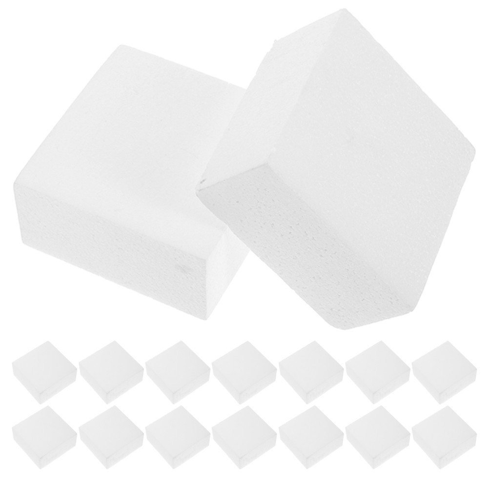 16 Pcs Foam Square Bricks for Crafting Polystyrene Boards Crafts Blocks Display
