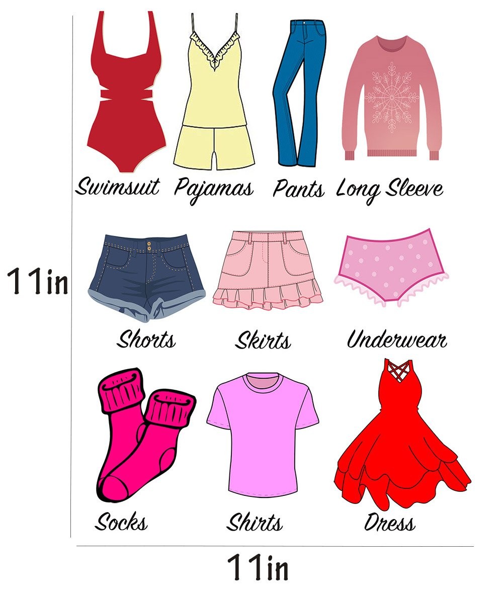 Dresser Clothing Decal Girl Dresser Labels for Bedroom Decor Drawer Organizin…