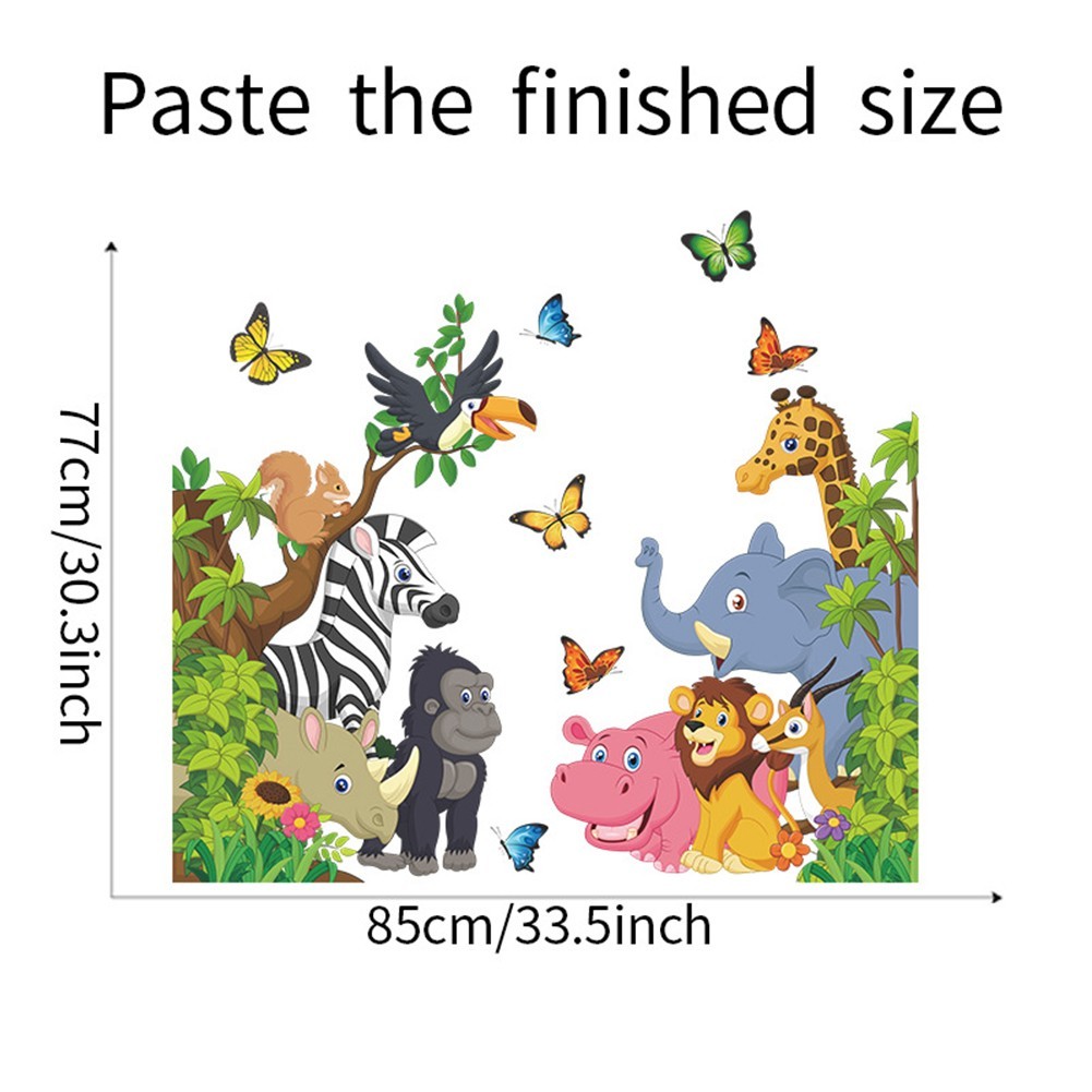 Vinyl Decal Wall Sticker Jungle Animals Living Room PVC Playroom Removable Room