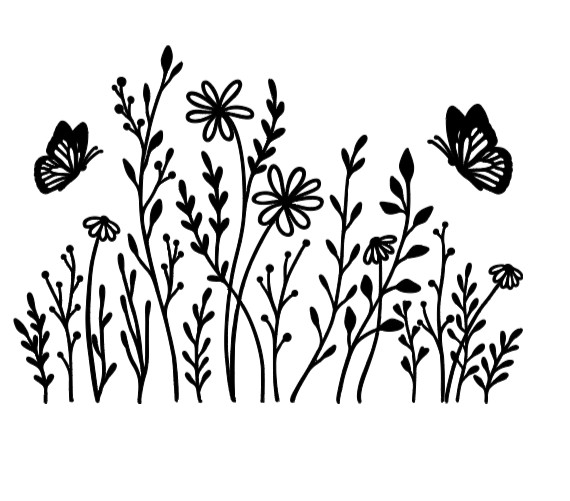 Boho Wildflowers & Butterflies Vinyl Decal Sticker Car Truck Window Wall Art