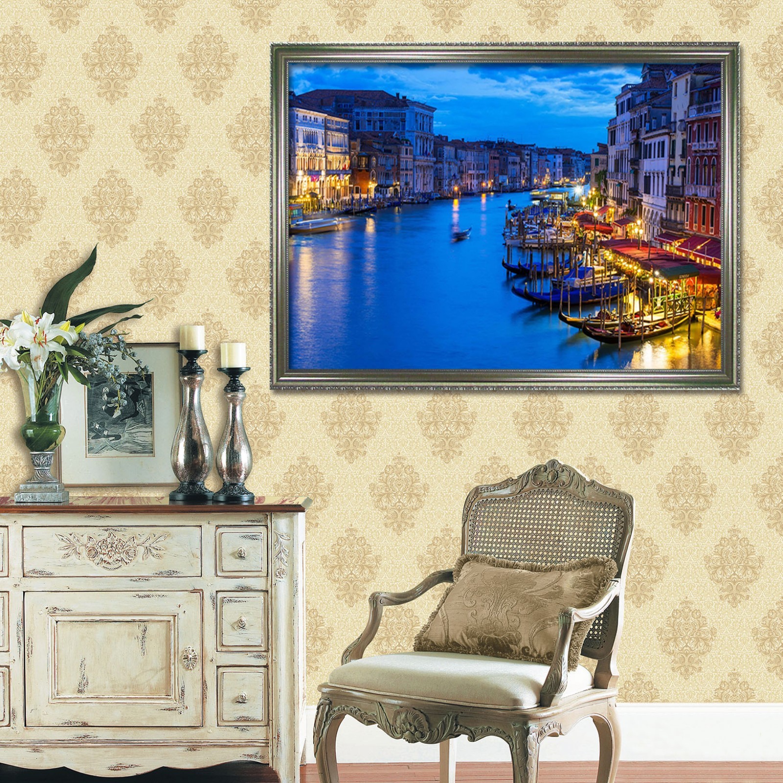 3D Night River City 6 Framed Poster Home Decor Print Painting Art AJ WALLPAPER